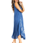 Sakkas Starlight Fourth Women's Tie Dye Caftan Tank Dress/Cover Up Beach Kaftan