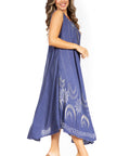 Sakkas Starlight Fourth Women's Tie Dye Caftan Tank Dress/Cover Up Beach Kaftan