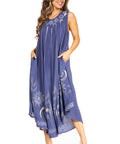 Sakkas Starlight Fourth Women's Tie Dye Caftan Tank Dress/Cover Up Beach Kaftan