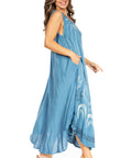 Sakkas Starlight Fourth Women's Tie Dye Caftan Tank Dress/Cover Up Beach Kaftan