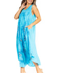 Sakkas Starlight Fourth Women's Tie Dye Caftan Tank Dress/Cover Up Beach Kaftan