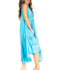 Sakkas Starlight Fourth Women's Tie Dye Caftan Tank Dress/Cover Up Beach Kaftan