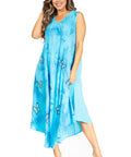 Sakkas Starlight Fourth Women's Tie Dye Caftan Tank Dress/Cover Up Beach Kaftan