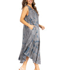 Sakkas Starlight Fourth Women's Tie Dye Caftan Tank Dress/Cover Up Beach Kaftan