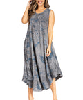 Sakkas Starlight Fourth Women's Tie Dye Caftan Tank Dress/Cover Up Beach Kaftan