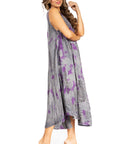 Sakkas Starlight Fourth Women's Tie Dye Caftan Tank Dress/Cover Up Beach Kaftan