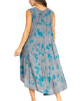 Sakkas Starlight Fourth Women's Tie Dye Caftan Tank Dress/Cover Up Beach Kaftan
