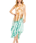 Sakkas Starlight Fourth Women's Tie Dye Caftan Tank Dress/Cover Up Beach Kaftan