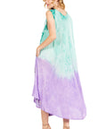 Sakkas Starlight Fourth Women's Tie Dye Caftan Tank Dress/Cover Up Beach Kaftan