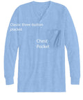 Men's Long Sleeve Henley shirt in cotton blend with 3 Button Placket & Chest Pocket - Silverts 4