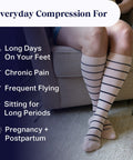 Knee-High Compression Socks - Stripes - Silverts 6