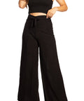Sakkas Samantha Women's Bandeau Tube Top & Wide leg Gaucho Pants Set Palazzo Boho