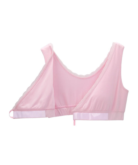 Women's Lace Trim Easy Close Bralette - Silverts 2