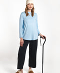 Women's Open Back Embellished Long Sleeve Top - Silverts 1