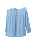 Women's Open Back Embellished Long Sleeve Top - Silverts 3