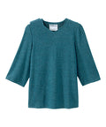 Women's Open Back 3/4 Sleeve Soft Knit Top - Silverts 17