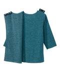 Women's Open Back 3/4 Sleeve Soft Knit Top - Silverts 18