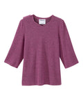 Women's Open Back 3/4 Sleeve Soft Knit Top - Silverts 21