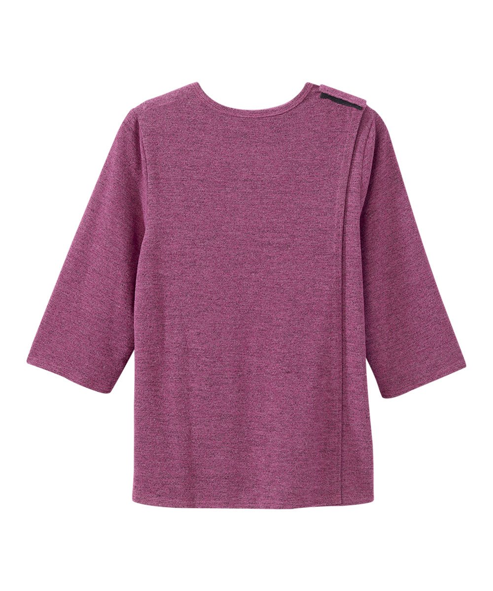 Women's Open Back 3/4 Sleeve Soft Knit Top - Silverts 24