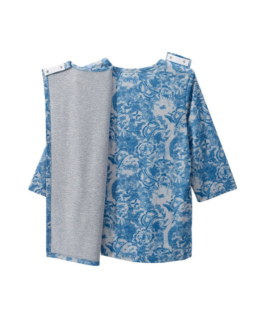 Women's Open Back 3/4 Sleeve Soft Knit Top - Silverts 2