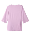 Women's Open Back 3/4 Length Sleeve Top with Embroidery