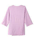 Women's Open Back 3/4 Length Sleeve Top with Embroidery - Silverts 44