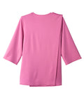 Women's Open Back 3/4 Length Sleeve Top with Embroidery