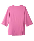 Women's Open Back 3/4 Length Sleeve Top with Embroidery - Silverts 47
