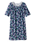 Open Back Knit Nightgown with Lace Trim