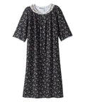 Open Back Knit Nightgown with Lace Trim