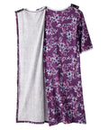 Open Back Knit Nightgown with Lace Trim