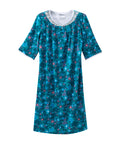 Open Back Knit Nightgown with Lace Trim