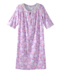 Open Back Knit Nightgown with Lace Trim - Clearance