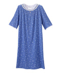 Open Back Knit Nightgown with Lace Trim