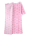 Open Back Knit Nightgown with Lace Trim