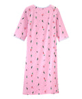 Open Back Knit Nightgown with Lace Trim