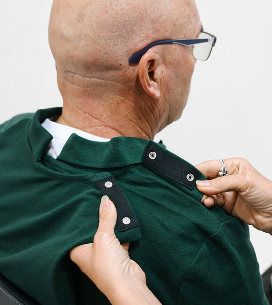 Men's Adaptive Open Back Polo Shirt with Long Sleeves - Silverts 2