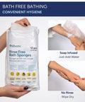 Rinse Free Bath Sponges – Quick Clean Mitts for Bath-Free Washing - Silverts 1