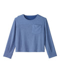 Women's Open Back Relaxed Ribbed Long Sleeve Top - Silverts 11