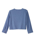 Women's Open Back Relaxed Ribbed Long Sleeve Top - Silverts 14