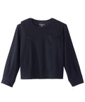 Women's Open Back Relaxed Ribbed Long Sleeve Top - Silverts 1