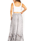 Sakkas Ivy Second Women's Maxi Boho Elastic Waist Embroidered A Line Long Skirt