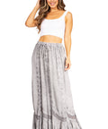 Sakkas Ivy Second Women's Maxi Boho Elastic Waist Embroidered A Line Long Skirt