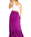 Sakkas Ivy Second Women's Maxi Boho Elastic Waist Embroidered A Line Long Skirt