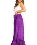 Sakkas Ivy Second Women's Maxi Boho Elastic Waist Embroidered A Line Long Skirt
