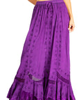 Sakkas Ivy Second Women's Maxi Boho Elastic Waist Embroidered A Line Long Skirt