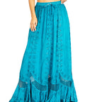 Sakkas Ivy Second Women's Maxi Boho Elastic Waist Embroidered A Line Long Skirt