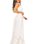 Sakkas Ivy Second Women's Maxi Boho Elastic Waist Embroidered A Line Long Skirt