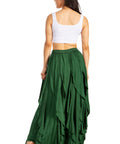 Sakkas Nova Womens Bohemian Stonewashed Rayon Asymmetrical Hem Maxi Swing Skirt
