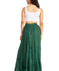 Sakkas Ahaana Women Renaissance Boho Rayon Maxi Embroidered Paneled Summer Skirt